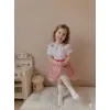 Kız Çocuk Pembe Payet Etek-Nakışlı Gömlek Takım
