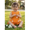Kız Çocuk Lale Çiçek Dekorlu Müslin Takım