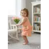 Kız Çocuk Lale Çiçek Dekorlu Müslin Takım