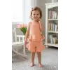 Kız Çocuk Lale Çiçek Dekorlu Müslin Takım
