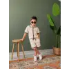 Erkek Çocuk Yakalı Krem Alt-Üst Takım