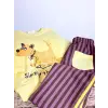 Erkek Çocuk Köpek Baskılı %100 Pamuk Sarı Takım