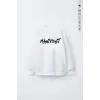 KÇocuk Manifest İmza Baskılı %100 Pamuk Sweatshirt