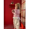 Kız Çocuk Çizgili Gömlekli 2li Pembe Takım