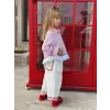 Kız Çocuk Çizgili Gömlekli 2li Pembe Takım