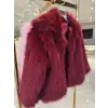 Kız Çocuk Kırmızı Peluş Kürk Ceket Kışlık
