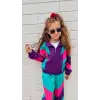 Kidmark Çocuk Modası Kız Çocuk 80ler Retro Renk Bloklu Fermuarlı Eşofman Takım