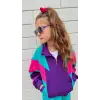 Kidmark Çocuk Modası Kız Çocuk 80ler Retro Renk Bloklu Fermuarlı Eşofman Takım