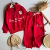 Çocuk Unisex Stay Kids %100 Pamuk Kırmızı Takım
