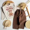 Unisex Çocuk Teddy Kazak Kahve Jean Set