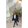 Kız Çocuk Siyah Peluş Kürk