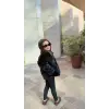 Kız Çocuk Siyah Peluş Kürk