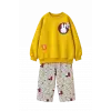 Kız Çocuk Miffy Desenli Kare Pantolon %100 Pamuk Hardal Takım