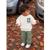 Unisex Limon Baskılı Çizgili Alt Üst Takım