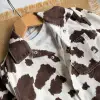 Unisex Çocuk Desenli Kahve Denim Jean Kot Takım