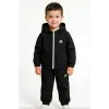 Çocuk Su İtici Penye Astarlı Siyah Yağmurluk Takım