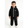 Çocuk Su İtici Penye Astarlı Siyah Yağmurluk Takım