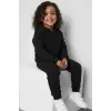 Çocuk Unisex Kapüşonlu Marka Siyah %100 Pamuk Alt-Üst Takım