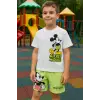 Çocuk Unisex Mickey Mouse Yeşil Şortlu Yazlık Takım