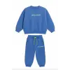 Erkek Çocuk Bisiklet Yaka Mavi %100 Pamuk Alt Üst Takım