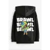 Erkek Çocuk Brawl Stars Baskılı Fermuarlı %100 Pamuk Sweatshirt