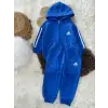 Erkek Çocuk Çizgili Fermuarlı Mavi Takım