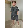 Erkek Çocuk Çizgili Polo Yaka Şortlu Takım