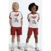 Erkek Çocuk Friends Baskılı %100 Pamuk Kırmızı Yazlık Takım