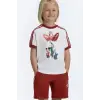 Erkek Çocuk Friends Baskılı %100 Pamuk Kırmızı Yazlık Takım