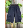 Erkek Çocuk Gabardin Kargo Cepli Lacivert Şort