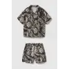 Erkek Çocuk Keten Çiçekli Yazlık Takım