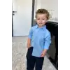 Erkek Çocuk Keten Gömlek Mavi Alt-Üst Takım