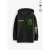 Erkek Çocuk Game Over Minecraft Baskılı Fermuarlı Kapüşonlu Sweatshirt
