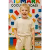 Erkek Çocuk Oversize %100 Pamuk Yazlık Krem Takım