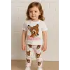 Kız Çocuk Bambi Baskılı Taytlı İkili Takım