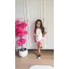 Kız Çocuk Baskılı Çiçek Detaylı Alt-Üst Takım