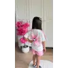Kız Çocuk Baskılı Çiçek Detaylı Alt-Üst Takım