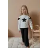 Kız Çocuk Boncuk İşlemeli Taytlı Takım