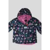 Kız Çocuk Çiçek Detay Kapüşonlu Şişme Mont