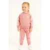 Kız Çocuk Çizgili Pembe Takım