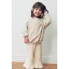 Kız Çocuk Fitilli Pantolon Sweatshirt %100 Pamuk Alt Üst Takım