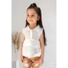 Kız Çocuk Gömlekli Kahverengi Şortlu Takım