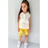 Kız Çocuk Gömlekli Sarı Şortlu Takım