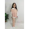 Kız Çocuk Gömlekli Triko İspanyol Paça Pembe İkili Takım