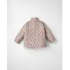 Kız Çocuk Kapitone Çiçek Desenli İçi Yünlü Mont