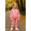 Kız Çocuk Kapüşonlu Kalp Detaylı Pembe Alt Üst Takım