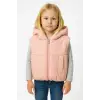 Kız Çocuk Kapüşonlu Pembe Şişme Yelek
