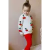Kız Çocuk Kiraz Detay Triko Takım