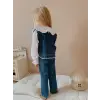 Kız Çocuk Kot Yelek Pantolon Takım