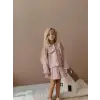 Kız Çocuk Pembe Ceket Etek Alt-Üst Takım